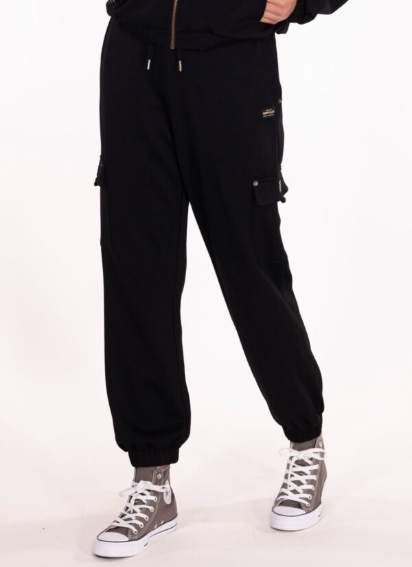 PANTALON RELAX FIT CARGO CAMILLE NOIR - Image 4