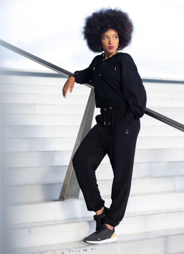 PANTALON LOOSE FIT MODAL NOIR