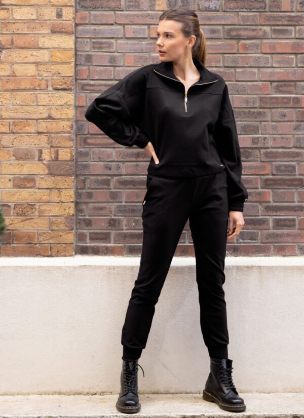 PANTALON REGULAR FIT MICROPOLAIRE LOUISA NOIR