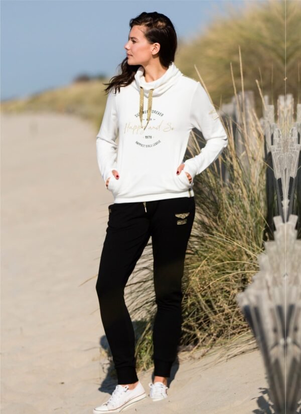 PANTALON SOFT TOUCH NOIR - BLANC